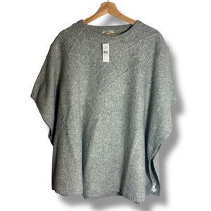 LOFT Gray Poncho Sweater